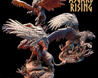 Griffins by Asgard Rising Resin Monster Miniatures for Dungeons and Dragons and other TTRPG ( ships unpainted and un assembled)