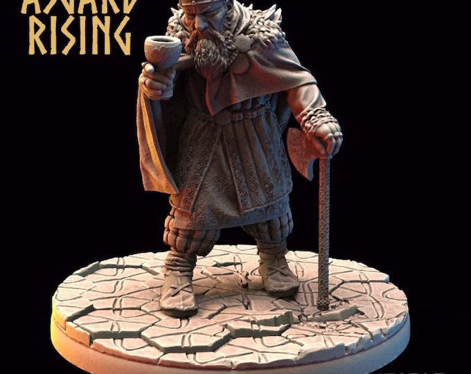 Viking King Miniature – Eysteinn the Indomitable | DnD, Daggerheart, Pathfinder RPG Mini | 32mm Tabletop Figure | Unpainted Resin