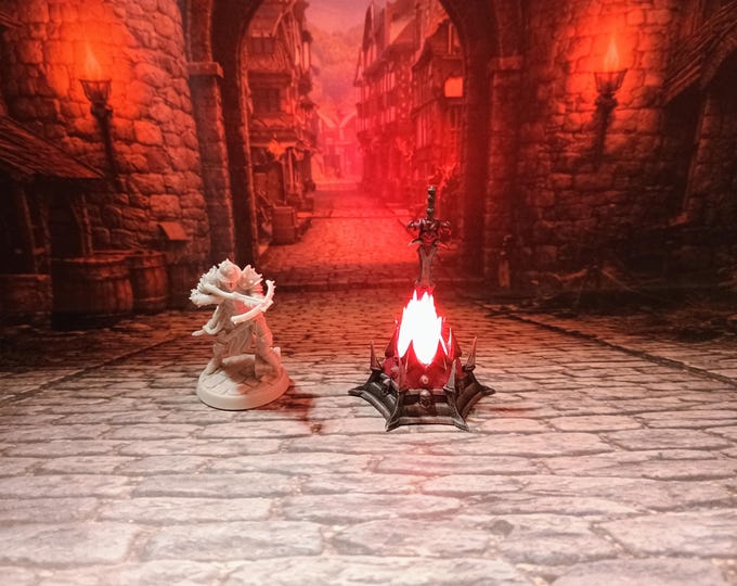 Cursed Sword LED Fantasy Terrain | 3D Printed Scatter | Tabletop RPG DnD Daggerheart (UNPAINTED)