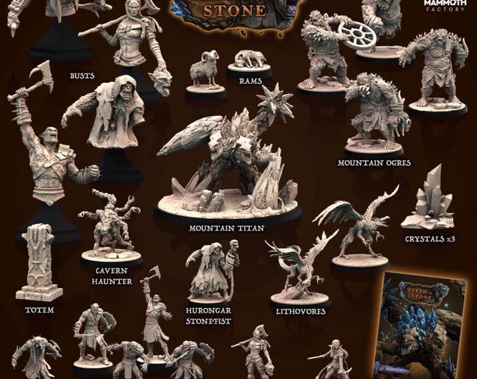 Mammoth Factory Flesh to Stone | Tabletop RPG D&D | Daggerheart (UNPAINTED)