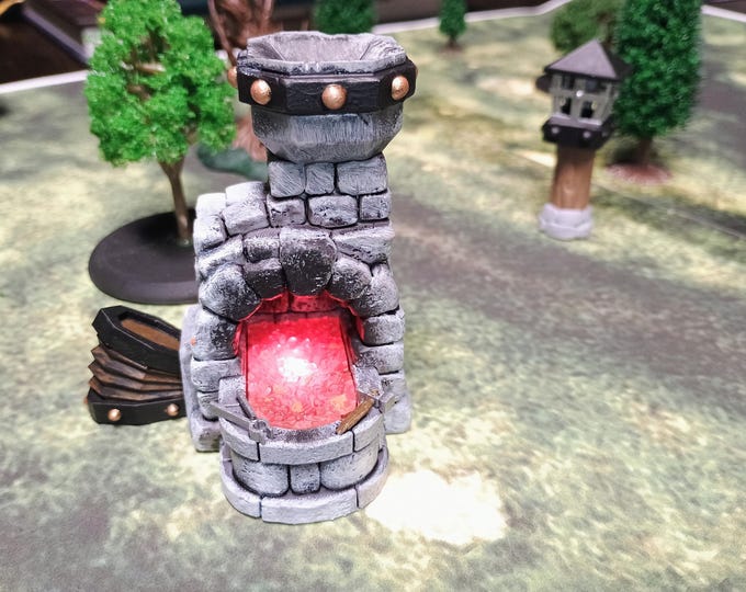 Forge Terrain with LED  – Fantasy  | 3D Printed Scatter | Tabletop RPG D&D | Daggerheart (UNPAINTED)
