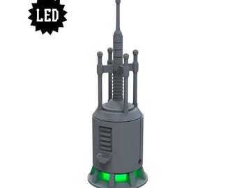 LED Antenna Sci-Fi Resin Terrain, Light-Up Communications Tower, Moonshine Miniatures 32mm Wargame, Unpainted