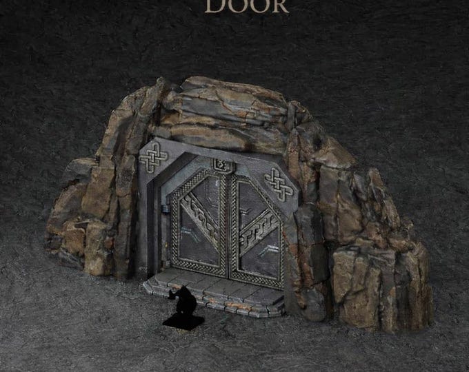 The Karak Azgara Dwarf Mountain Door | 3D Printed Scatter | Tabletop RPG D&D | Daggerheart (UNPAINTED)