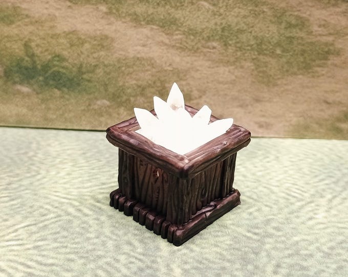 Crate of Crystals LED Fantasy Terrain | 3D Printed Scatter | Tabletop RPG DnD Daggerheart (UNPAINTED)