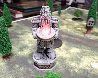 Dwarven Statue  LED – Terrain | 3D Printed Scatter | TTRPG D&D Daggerheart (UNPAINTED)