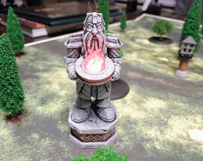 Dwarven Statue  LED – Terrain | 3D Printed Scatter | TTRPG D&D Daggerheart (UNPAINTED)