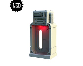 LED Emergency Door Resin Terrain, Light-Up Sci-Fi Hatch, Moonshine Miniatures 32mm Wargame, Unpainted