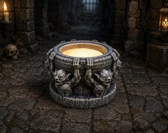 LED Scrying Pool –  D&D Terrain, Light-Up Resin Dungeon Scenery, Fat Dragon Games, Pathfinder TTRPG Accessory (Unpainted)