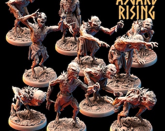 Ghuls - 32mm Resin DnD Ghoul Miniatures  Asgard Rising | Unpainted