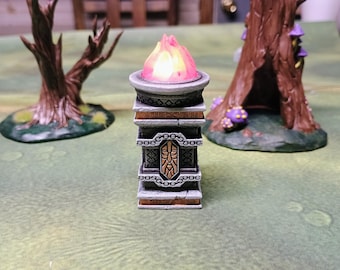 Resin Dwarven LED Brazier Column: D&D Terrain Prop (UNPAINTED)