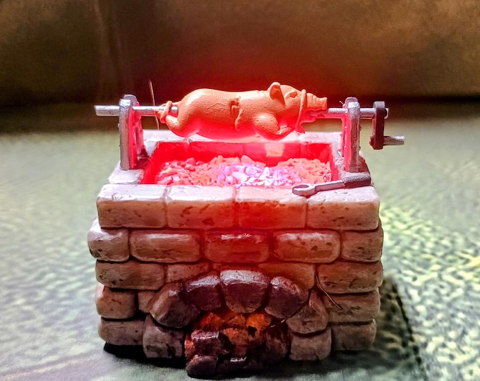 3D Printed LED Fire Pit Grill – Unpainted RPG Scenery