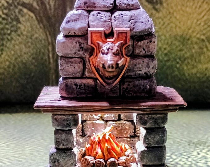 Fireplace  LED Fantasy Terrain | 3D Printed Scatter | Tabletop RPG DnD Daggerheart (UNPAINTED)