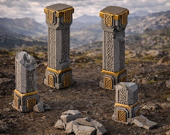 The Karak Azgara Giant Dwarven Pillars| 3D Printed Scatter | Tabletop RPG D&D | Daggerheart (UNPAINTED)