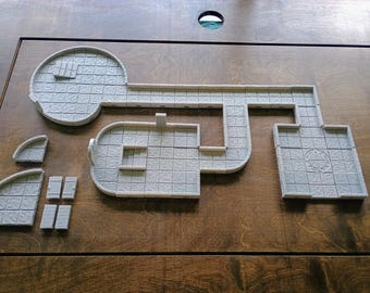 3D Printed DnD Terrain Tiles: 50-Piece OpenLOCK Dungeon Set (UNPAINTED)