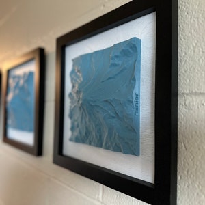Monte Rainier, Washington | Arte de parede com mapa topográfico impresso em 3D - Fabricado em Seattle, WA
