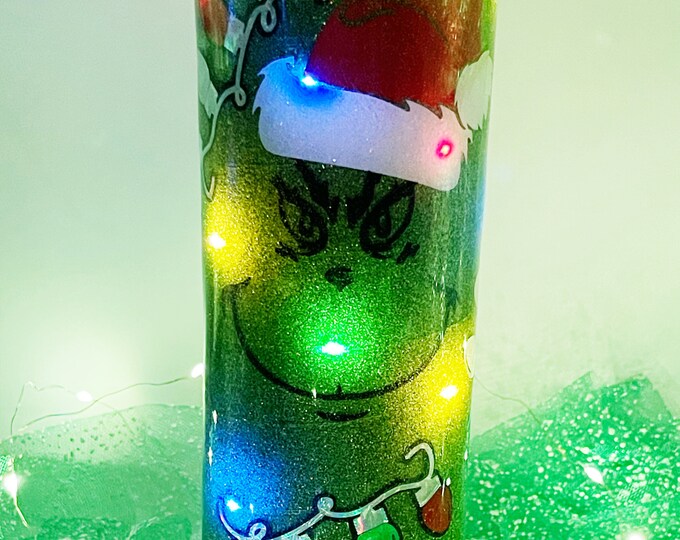 The Grinch Light up Tumbler. Etsy