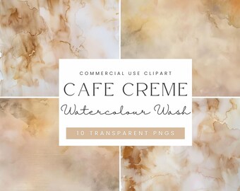 Neutral Coffee Watercolor Texture Backgrounds: Abstract Wash (Digital Download)
