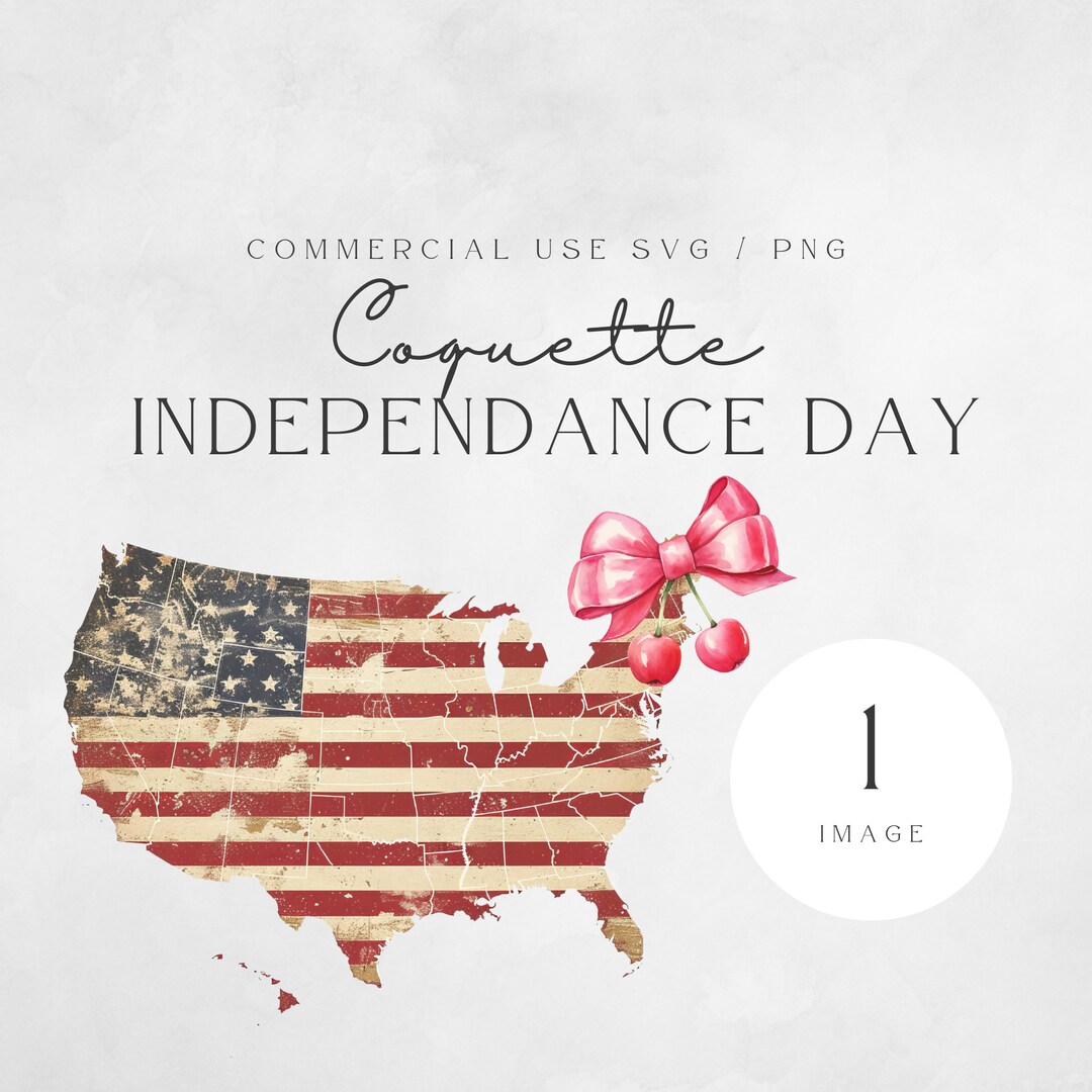 Coquette American Flag PNG: Pink Bow, 4th of July Sublimation (digital ...
