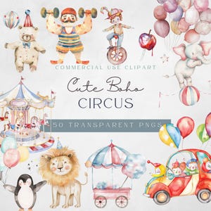 Pastelkleur carnaval clipart | Leuk bohocircus, png-bestand | Carnaval eten clipart | Leuke kinderkamerdecoratie | Uitnodiging circusfeest