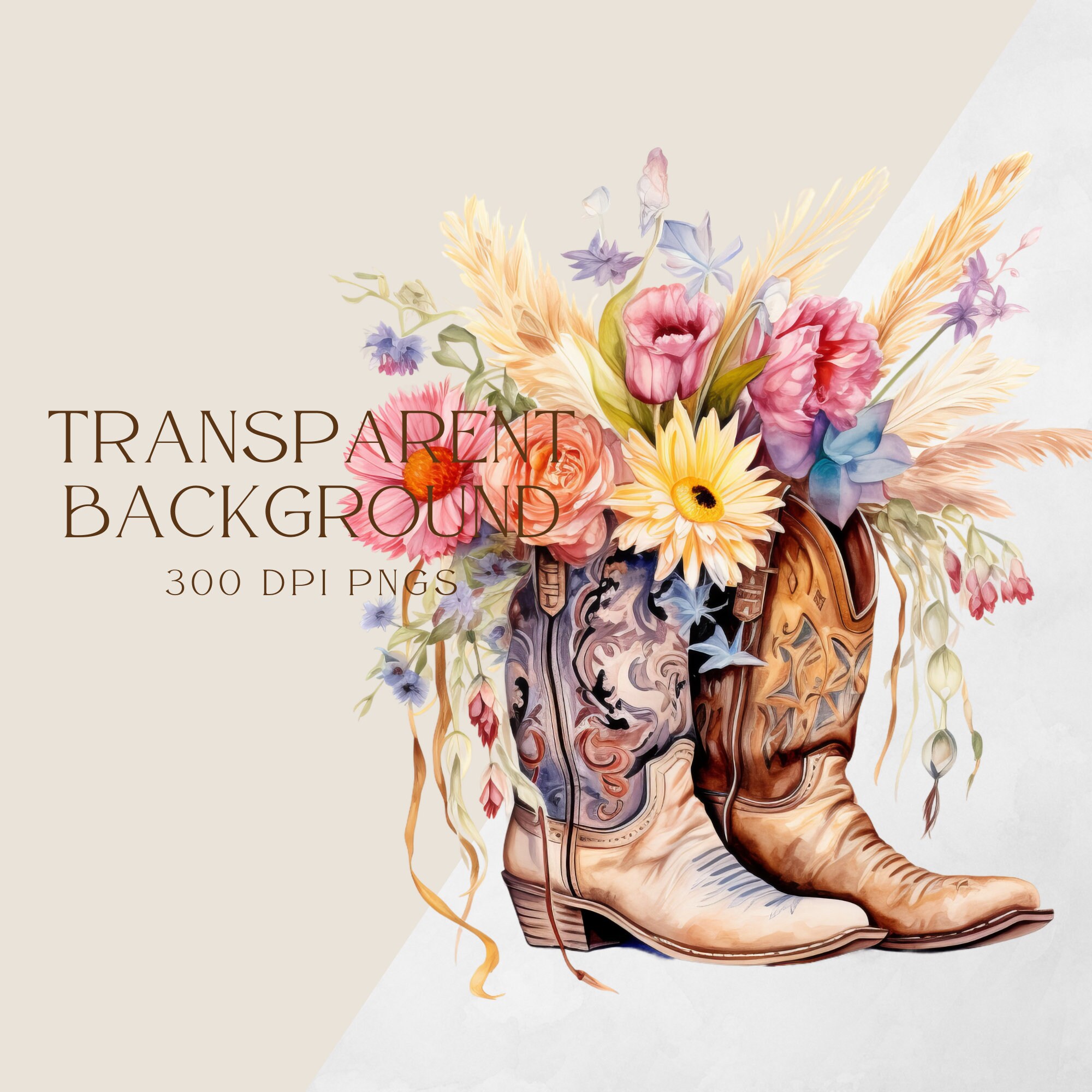 Boho Cowboy Boots | Clipart for Commercial Use | Boho Western | Digital ...