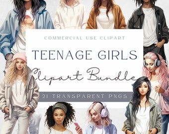 Teenage Girl Clipart | Best Friend Clipart | Instant Download | Girl Png | Soft Girl Era | Digital Download