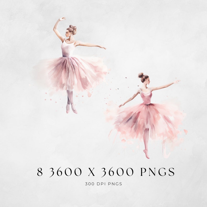 Pink Ballerina Clipart | Swan Lake Clipart | Tutu Dress | Watercolor ...