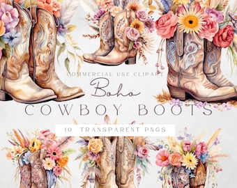 Boho Cowboy Boots | Clipart For Commercial Use | Boho Western | Digital Download | Cowgirl Boots Png | Cowgirl Image | Cowboy Bundle Png