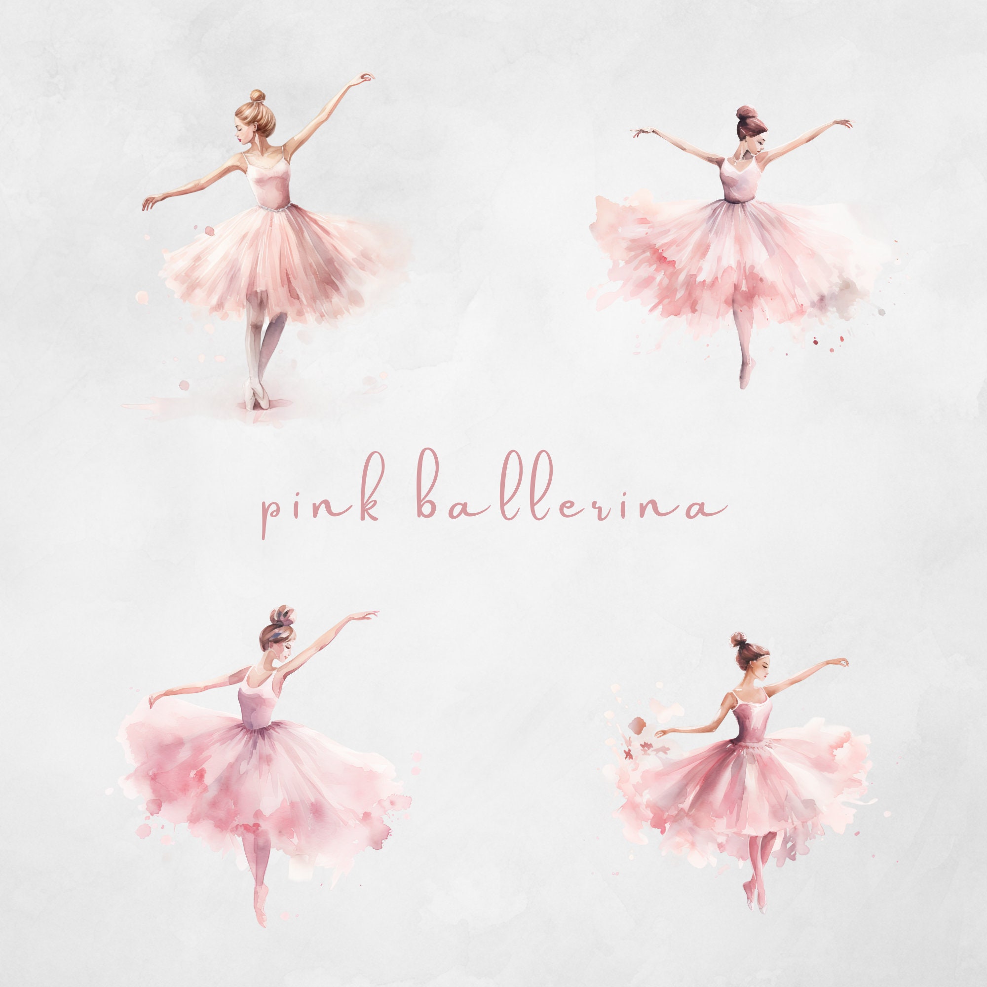 Pink Ballerina Clipart | Swan Lake Clipart | Tutu Dress | Watercolor ...