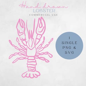 Lobster SVG Files, Maine Lobster Digital Download Clipart, Cricut Cut File, Vector Images, Printable Lobster Designs, Hand drawn Lobster PNG