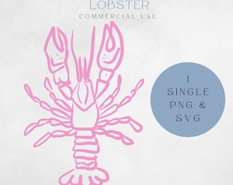Hand-Drawn Lobster SVG: Maine Clipart, Cricut Cut File (Digital Download)