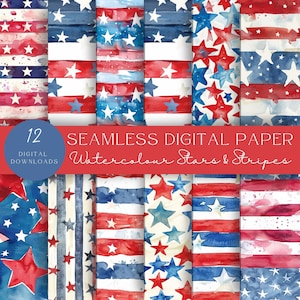 Modèle sans couture du 4 juillet | Étoiles et rayures | Motif répétitif | Fichier transparent | Sublimation de tissu | Utilisation commerciale