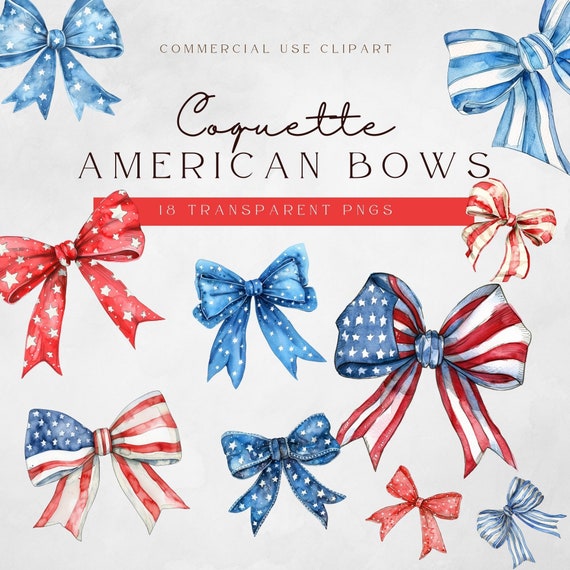 Coquette American Flag PNG | 4th July Clipart | Independence Day Clip art | Coquette room decor | Instant Download | Sublimation |