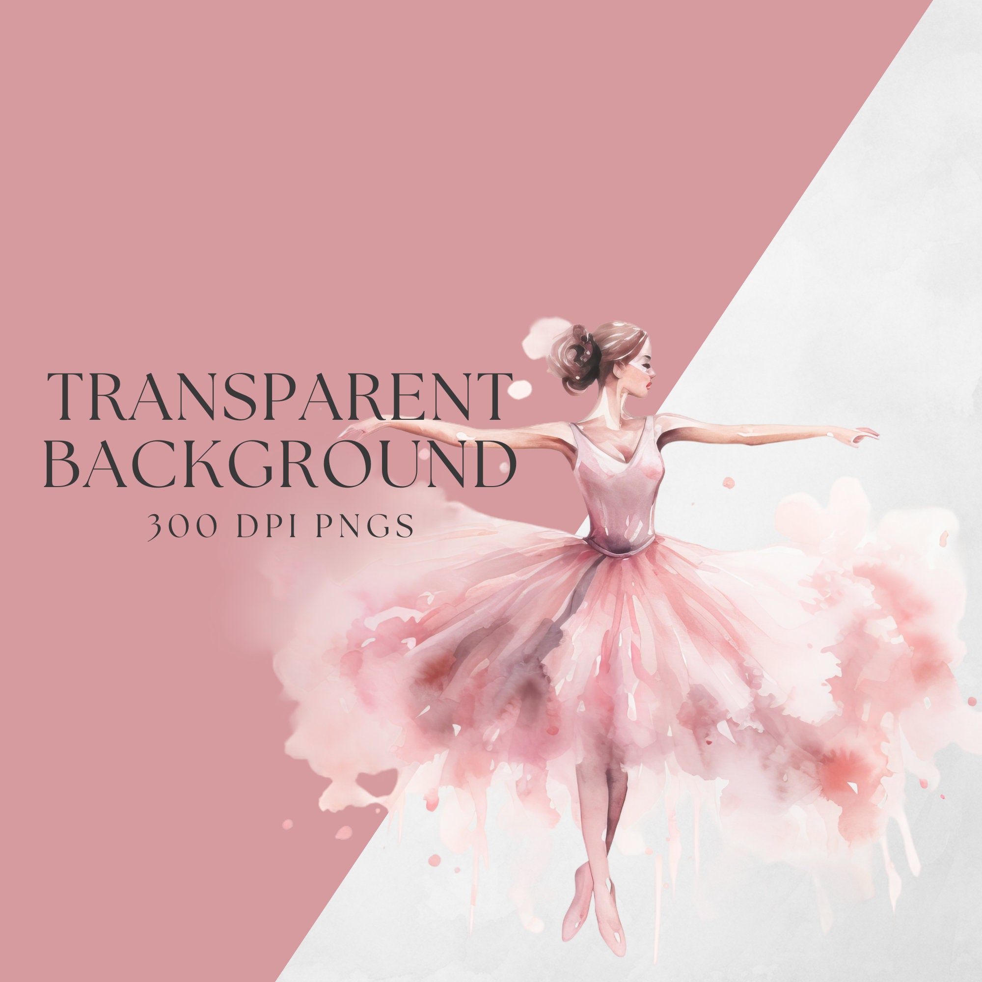Pink Ballerina Clipart | Swan Lake Clipart | Tutu Dress | Watercolor ...