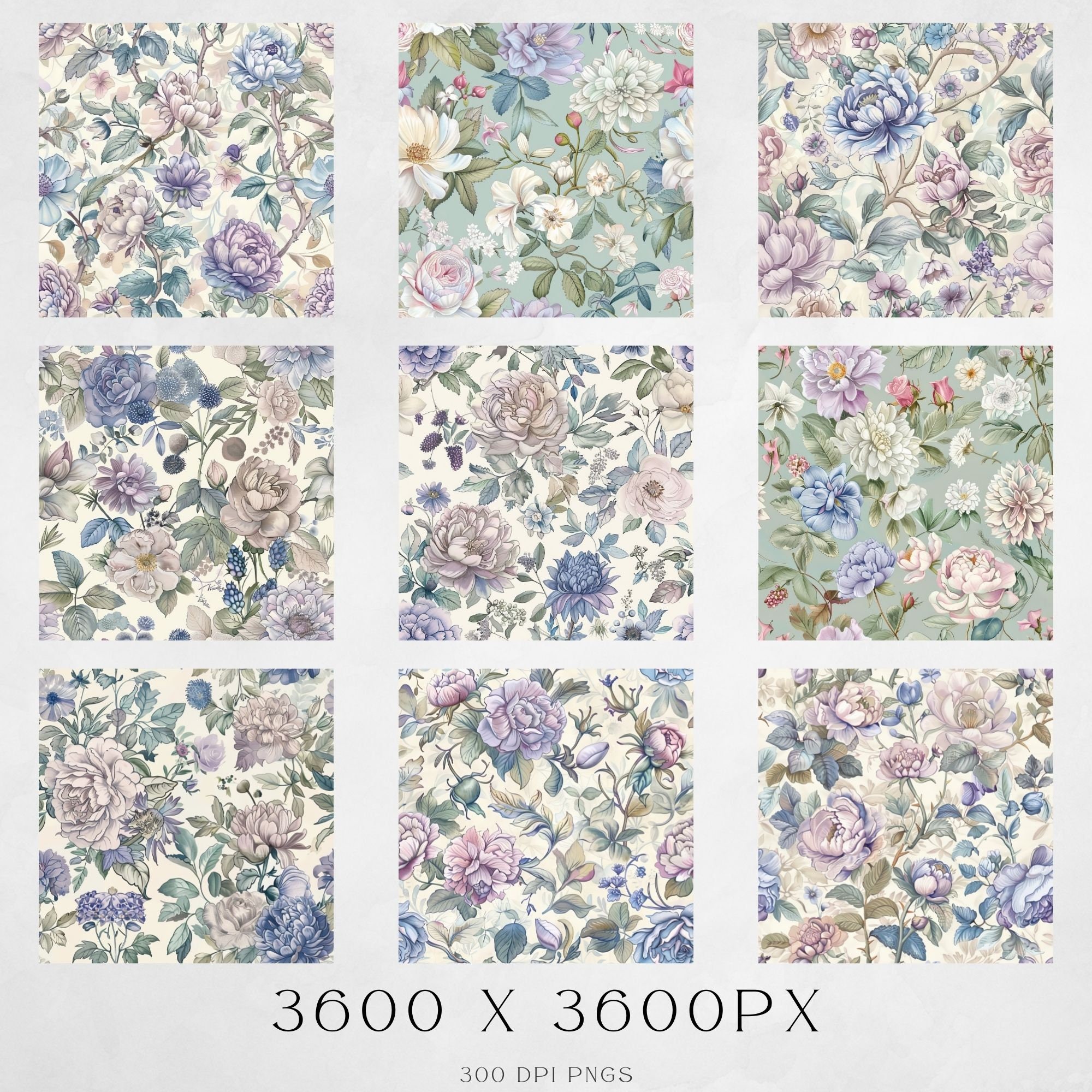 Pastel Floral Toile De Jouy Seamless Pattern | Spring Toile Background ...