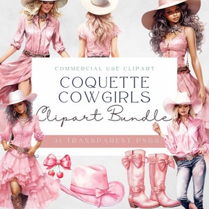 Coquette Cowgirl Clipart Bundle | Cowgirl Boots Png | Instant Download | Girlie | Coquette Aesthetic Png | Soft Girl Era | Digital Download