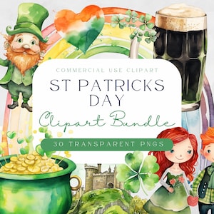 Clipart del giorno di San Patrizio / Adesivi per pianificatori / Giorno di San Patrizio / Clipart del giorno di San Patrizio / Png del giorno di San Patrizio / Clip Art / PNG del trifoglio