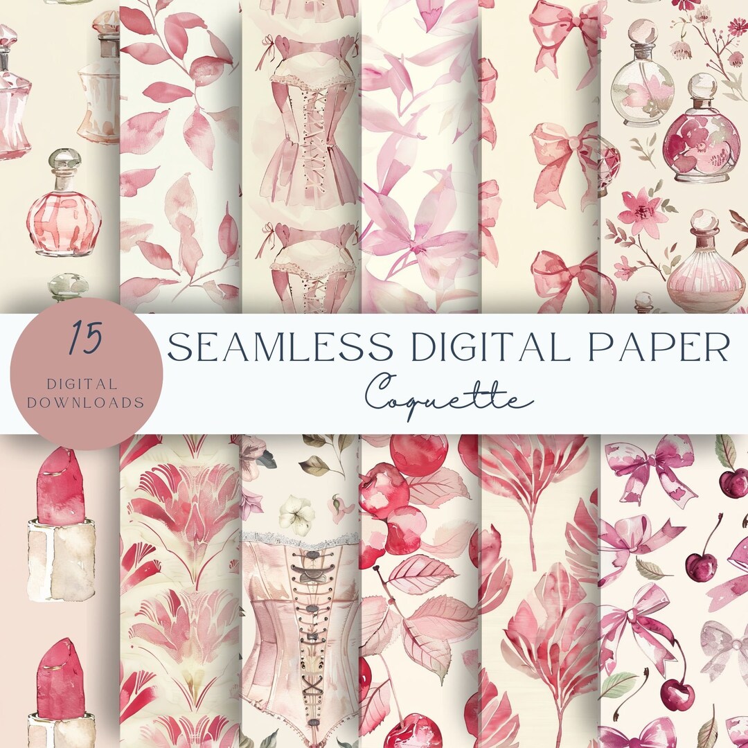Coquette Seamless Pattern | Bow Cherry Seamless File for Fabric ...