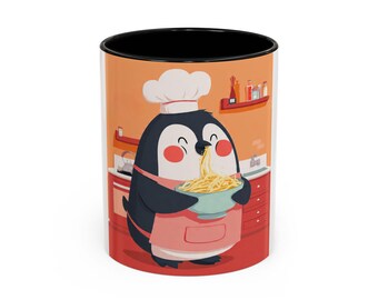 Taza Penguin Chef Noodles / Taza de café Accent 11 oz 15 oz