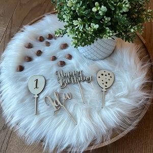 Caketopper personalisiert - Geburtstagsset - Ballon - Happy Birthday