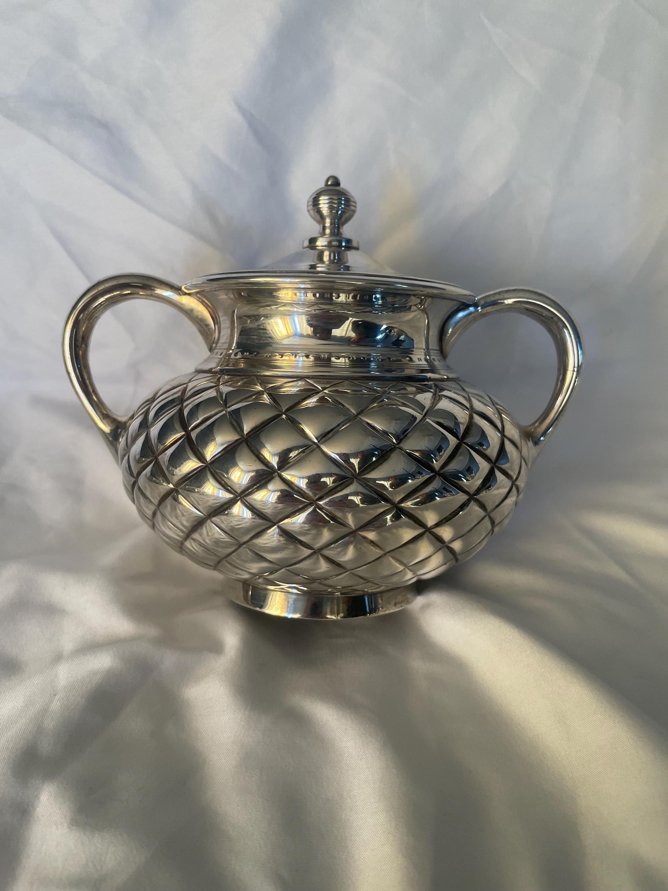 Antique Meriden Silver Plate Co Quadruple Plate Fourpiece Tea Set Etsy