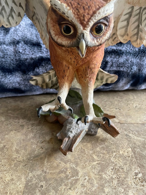 Screech Owl Porcelain Figurine by George Mcmonigle Franklin Mint
