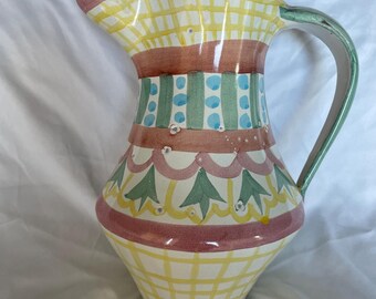 MacKenzie-Childs Cayuga Art Pottery Pitcher - Cheerful & Fun - Rare Vintage