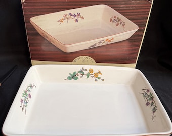 Woodhill Floral Rectangular Baking Dish 12” Ceramic Casserole Oven Safe