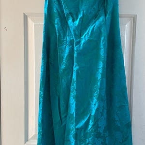 Vintage Jessica McClintock Gunne Sax Teal Off-Shoulder Prom Dress Size 9/10 USA