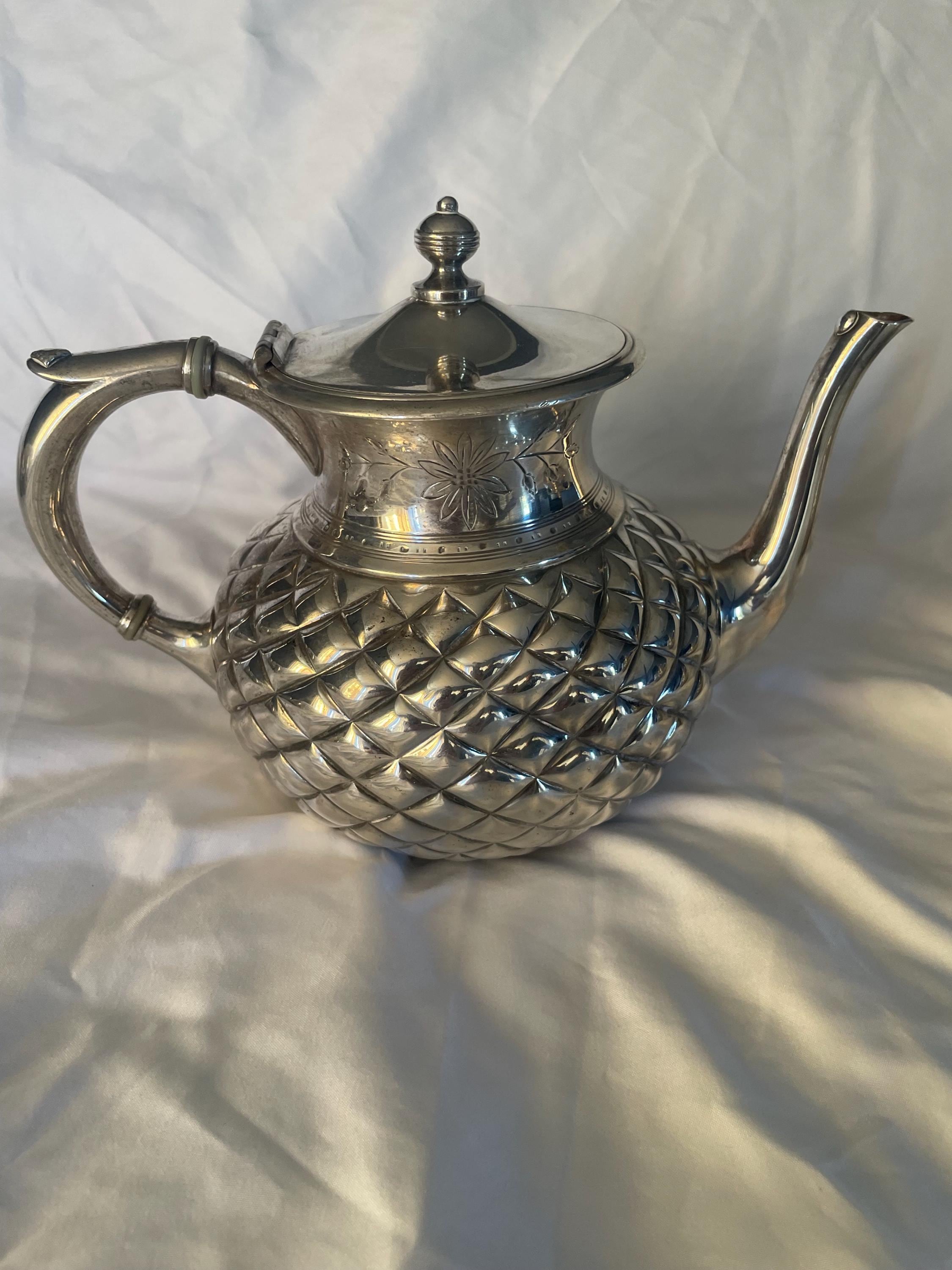 Antique Meriden Silver Plate Co Quadruple Plate Fourpiece Tea Set Etsy