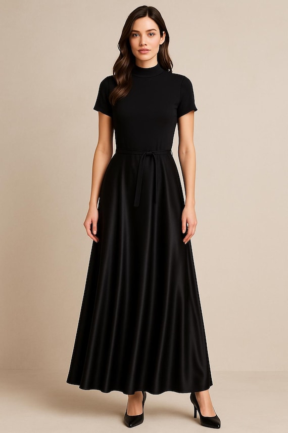 sachin and babi light blue dress Bigersell Black Formal Dresses for Women Floral Lace V Neck 3/4 Sleeve Black  Midi Cocktail Dresses Mesh Waist Ruffle Pleated A-Line Wedding Guest Flowy  Dress Asymmetrical Dress Style B-15 Black-O XL - main image 1