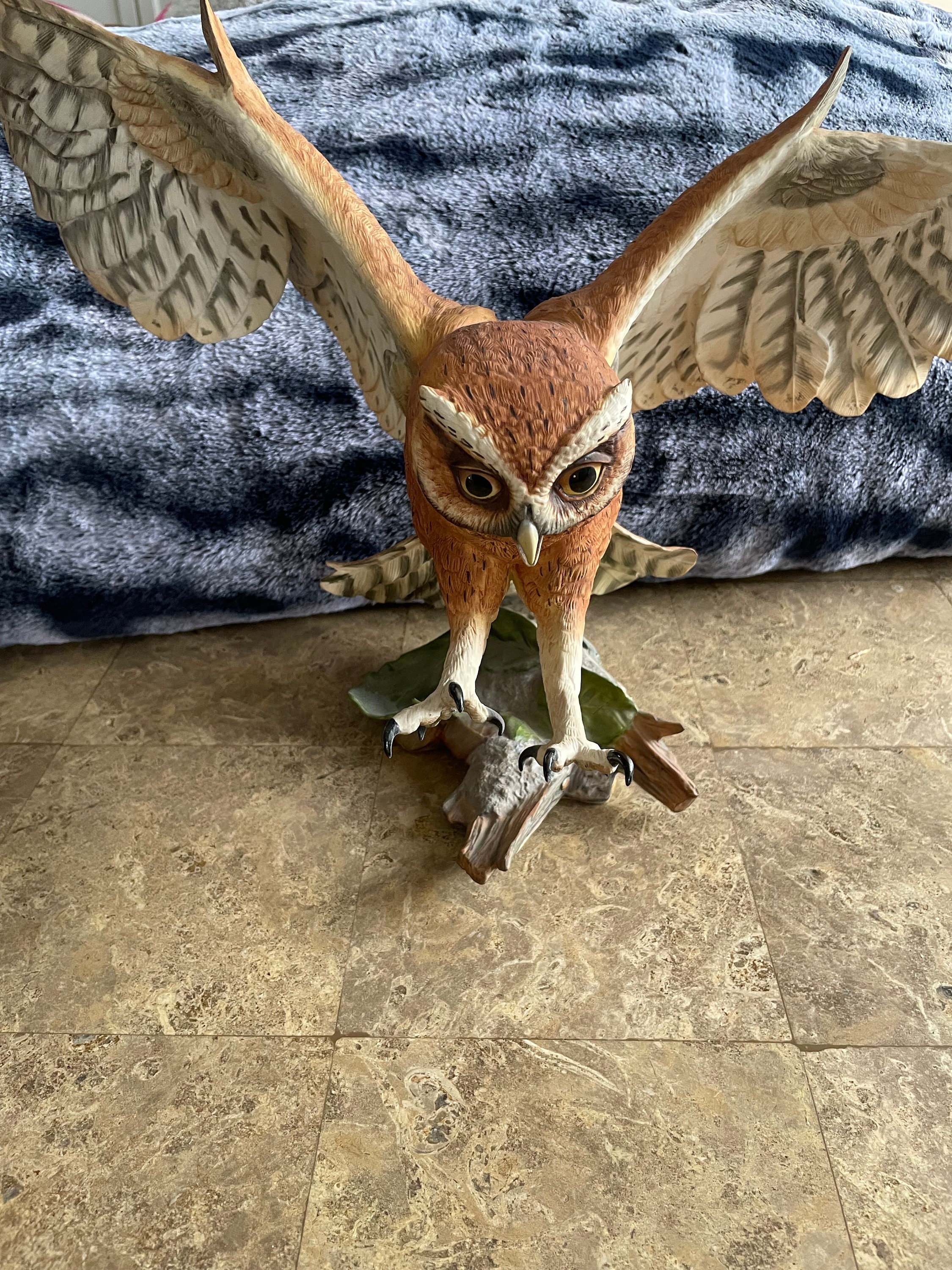 Screech Owl Porcelain Figurine by George Mcmonigle Franklin Mint