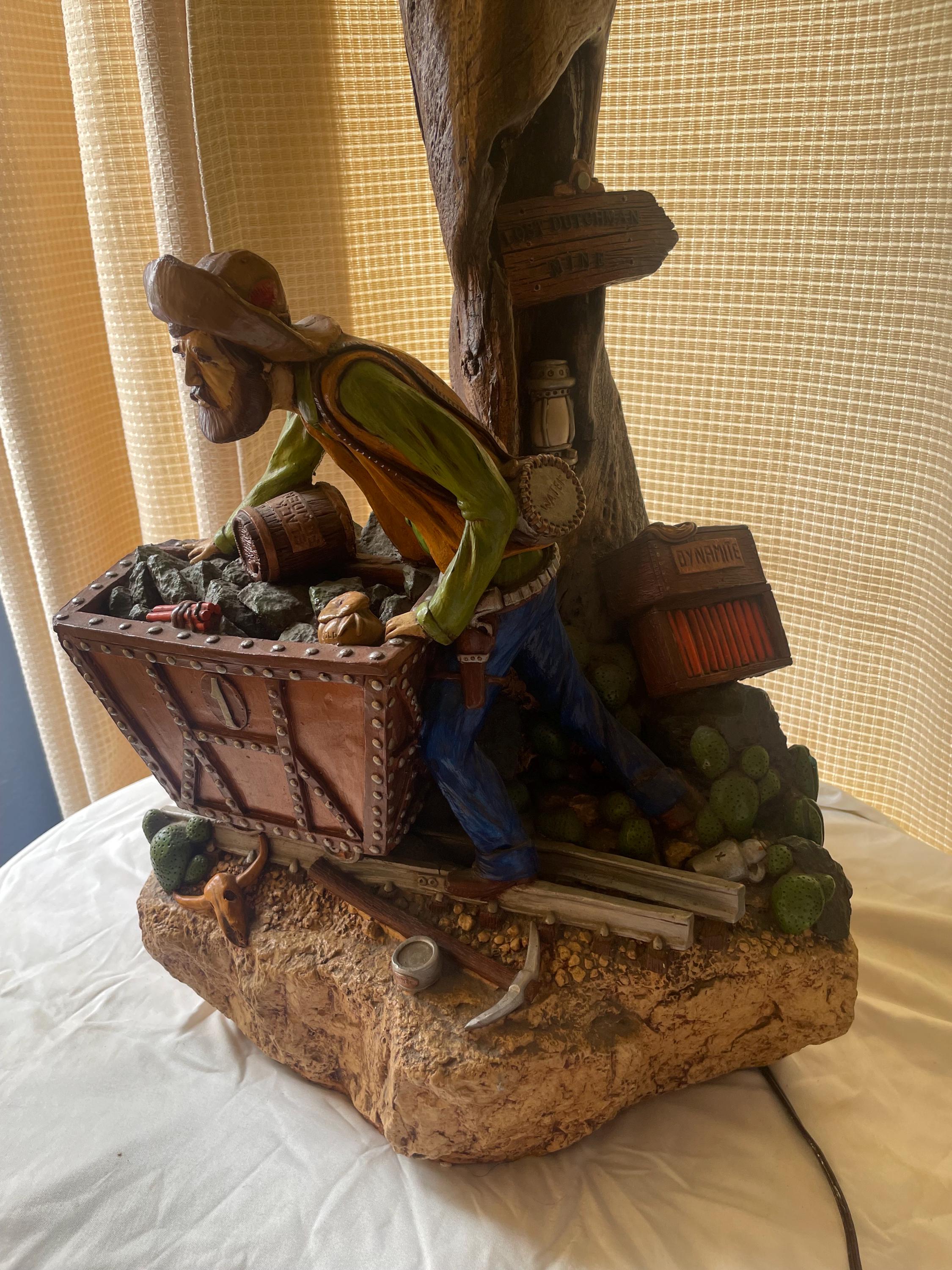 Vintage 1981 Apsit Bros Lost Dutchman Mine Prospector Lamp 35