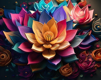 Custom Flower Print Lotus Wall Art Custom Flower Decor Housewarming ...