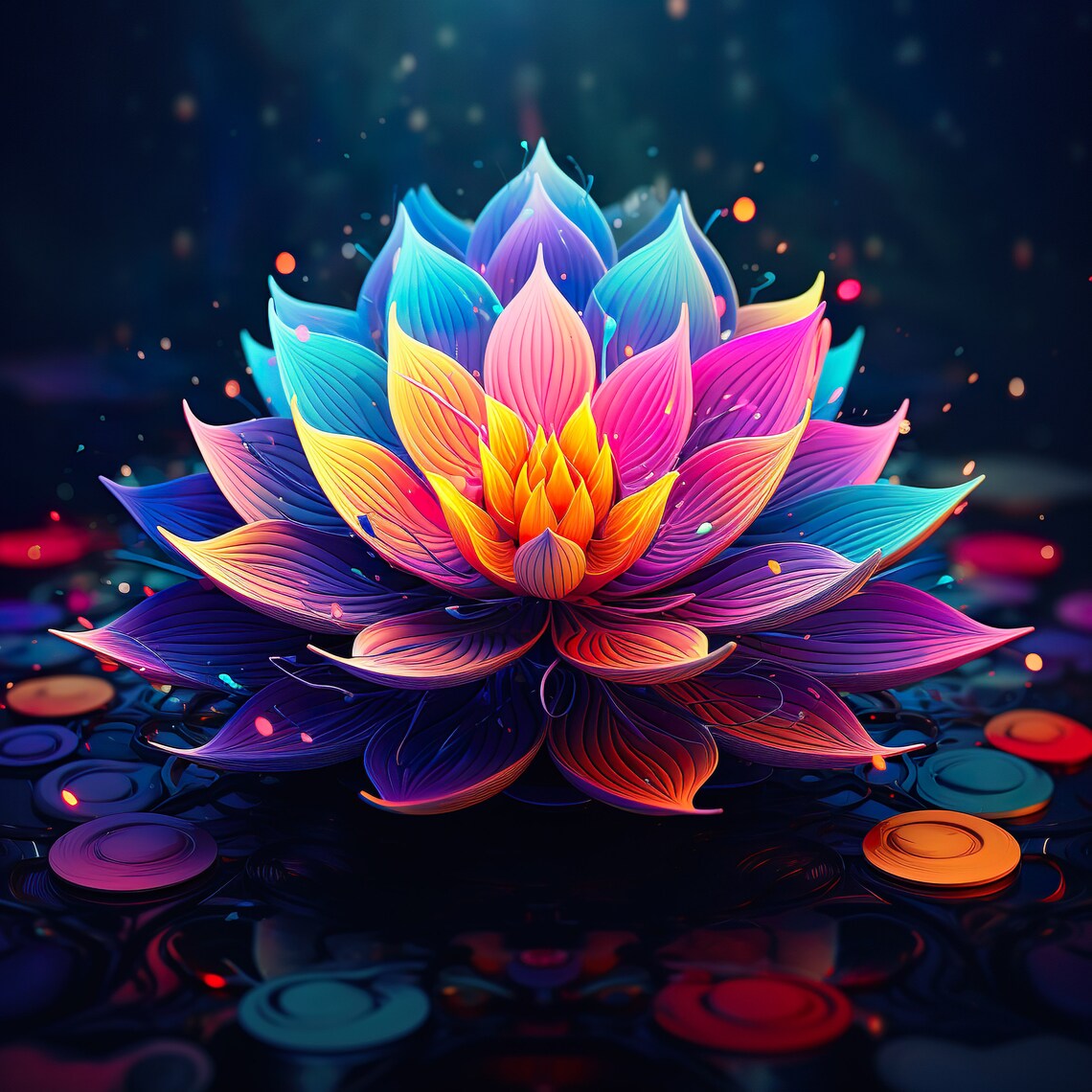 Custom Flower Print Lotus Wall Art Custom Flower Decor Housewarming ...